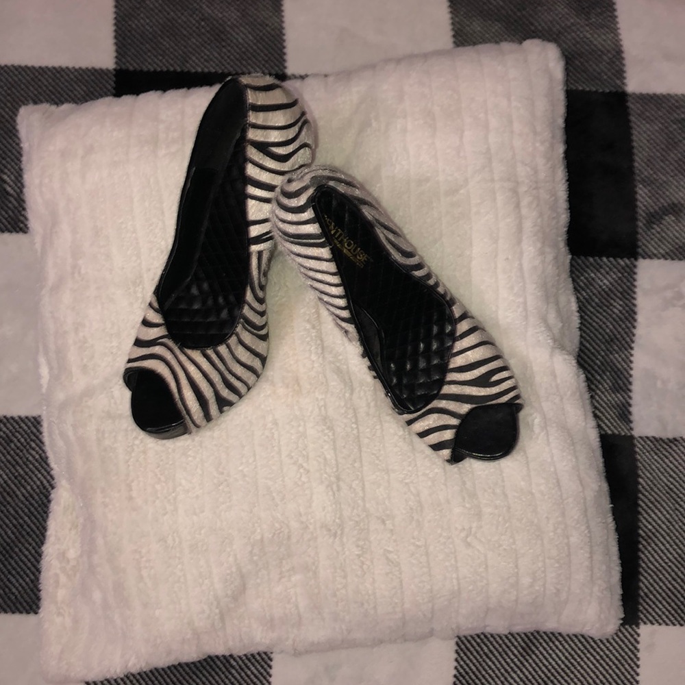 Zebra high heels size 12